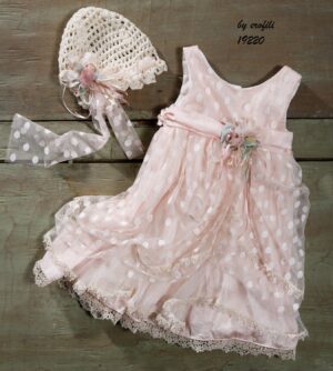 Προσφορά βαπτιστικό φορεματάκι by erofili με ροζ πουα