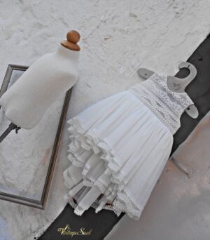 Βαπτιστικό φορεματάκι Vintage soul με απλικέ τρέσα