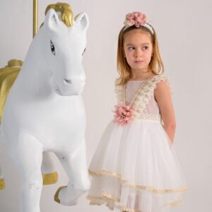 Χειροποίητο βαπτιστικό φόρεμα Vintage soul DS22100