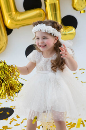 Χειροποίητο βαπτιστικό φόρεμα Bambolino Melissa 9518