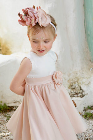 Χειροποίητο βαπτιστικό φόρεμα Bambolino Rosa 1311