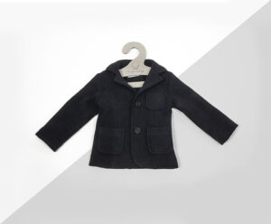 Βαπτιστικό μπλέ παλτό angel wings