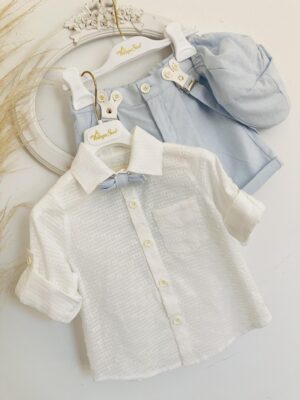 Βαπτιστικό κοστουμάκι Vintage soul με βερμούδα λινή