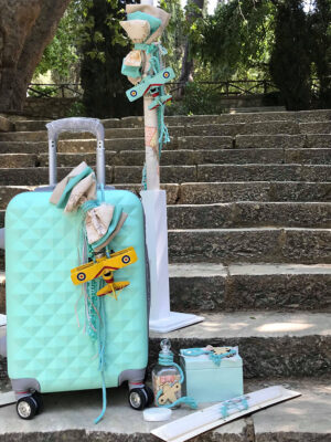 Σετ βάπτισης με μεταλλικό αεροπλανάκι