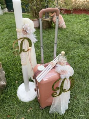 Σετ βάπτισης για κορίτσια με χρυσό μονόγραμμα