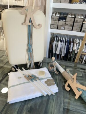 Σετ βάπτισης για αγόρι με μονόγραμμα