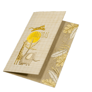 Προσκλητήριο βάπτισης με θέμα ζωάκια της ζούγκλας