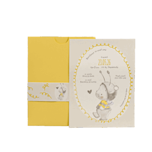 Προσκλητήριο βάπτισης με αρκουδάκι