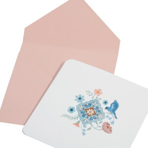 Προσκλητήριο βάπτισης για κορίτσι με θέμα πουλάκι