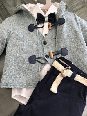 Βαπτιστικό κουστουμάκι με πλεκτό ζακετάκι