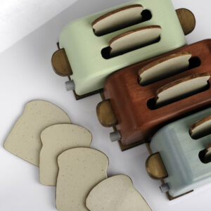 Κεραμικά σουβέρ toast με ξύλινη βάση φρυγανιέρα