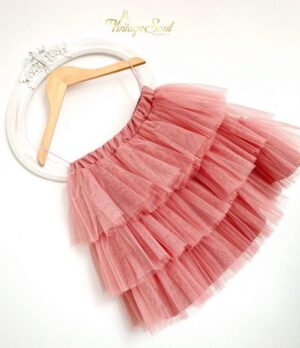 Tulle φούστα σε χρώμα ροζ αντικέ