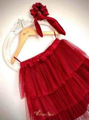 Tulle φούστα σε κόκκινο χρώμα