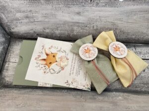 Μπομπονιέρα βάπτισης με θέμα αλεπού