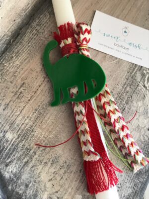 Πασχαλινή αρωματική λαμπάδα με δεινόσαυρο