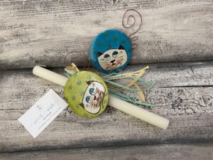 Χειροποίητη αρωματική λαμπάδα με funky γατούλα