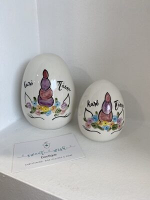 Χειροποίητο κεραμικό Πασχαλινό αυγό μονόκερος