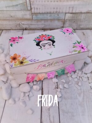 Ξύλινο κουτί ευχών με την FRIDA KAHLO