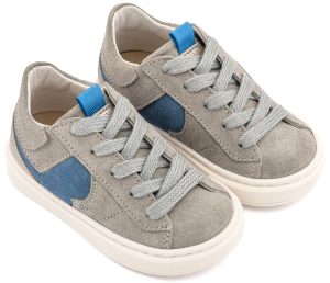 Δίχρωμο Sneaker Δετό EXC8002 Γκρι Μπλε Ρουά Babywalker