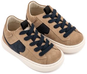Δίχρωμο Sneaker Δετό EXC8002 Μπεζ Μπλε Babywalker