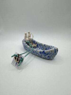Χειροποίητο κεραμικό βαρκάκι με ζευγάρι