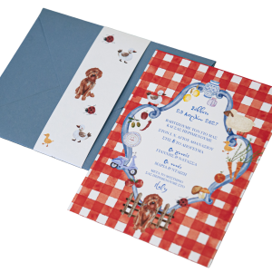 Προσκλητήριο βάπτισης με θέμα ζωάκια της φάρμας