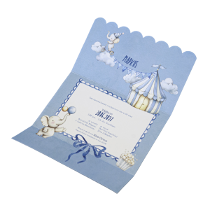 Προσκλητήριο βάπτισης με θέμα ελεφαντάκι