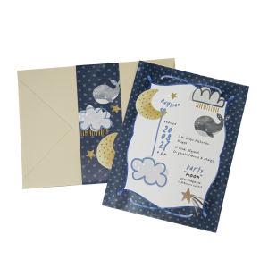 Προσκλητήριο βάπτισης για αγόρι με θέμα φαλαινίτσα