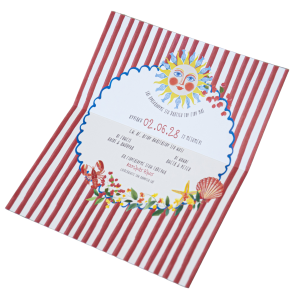 Προσκλητήριο βάπτισης με θέμα ήλιο