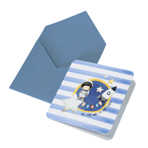 Προσκλητήριο βάπτισης με θέμα διάστημα