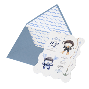 Προσκλητήριο βάπτισης με θέμα δύτης