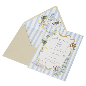 Προσκλητήριο βάπτισης με θέμα θαλασσινό