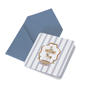 Προσκλητήριο βάπτισης με θέμα καρουζέλ