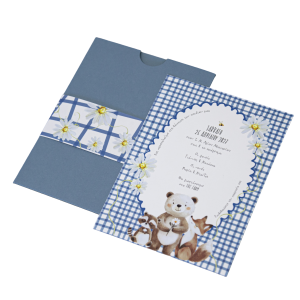 Προσκλητήριο βάπτισης με θέμα ζωάκια του δάσους