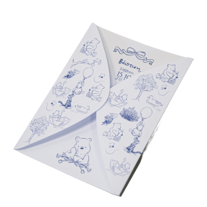 Προσκλητήριο βάπτισης με θέμα winnie the pooh