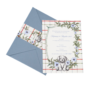 Προσκλητήριο βάπτισης με θέμα σκυλάκι